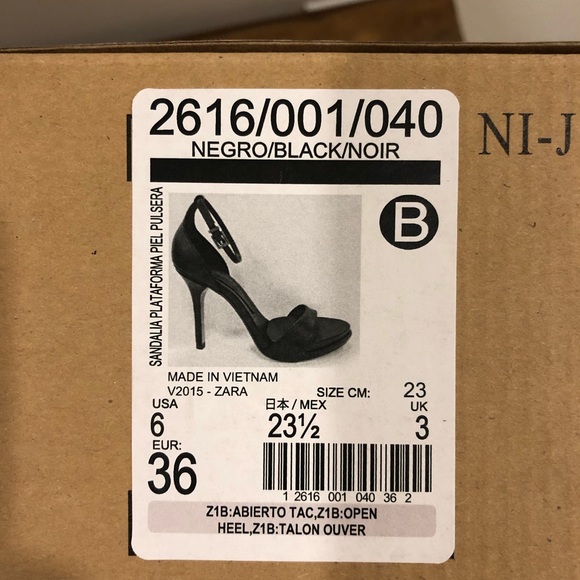 Zara black ankle strap heels - Picture 1 of 3